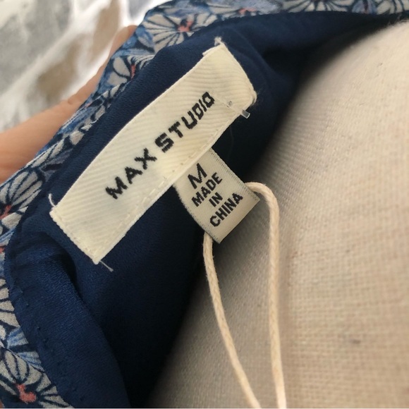 Max Studio Floral Blue Dress Size Medium. New with Tags - Picture 7 of 10